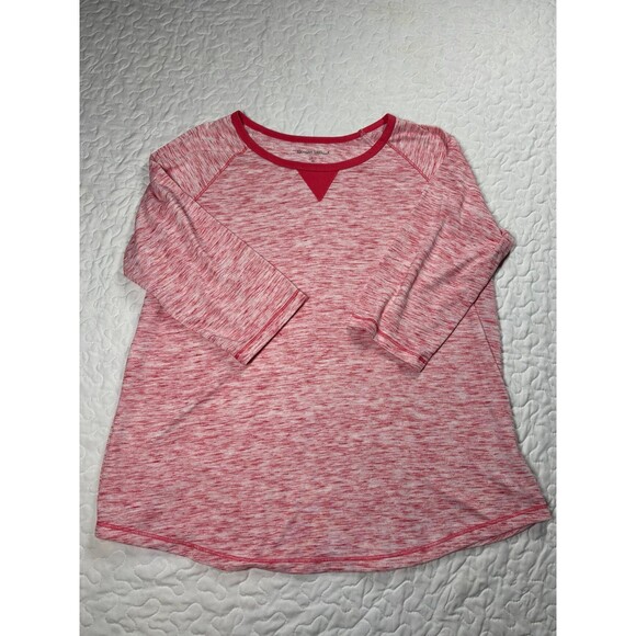 Woman Within Red Long Sleeve Crewneck Soft Tshirt size Medium - Picture 2 of 7